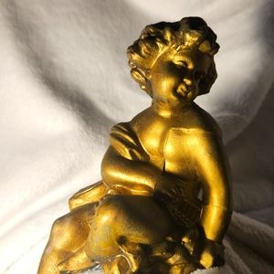 Vintage Puttis Cherubic Angel Made of 1920s Brass, 7inch’ 27oz